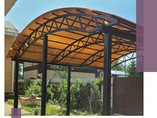 Изготовление навесов под ключ в Черкесске из качественных материалов