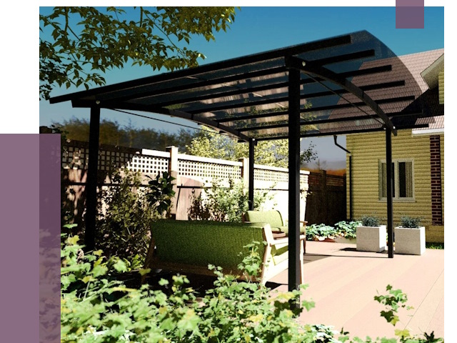 Навесы для террасы в Черкесске от 13000 руб. под ключ | ПРОЛЁТ-Чрк