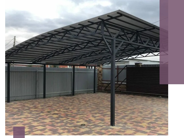 Металлические навесы под ключ в Черкесске — изготовление и монтаж