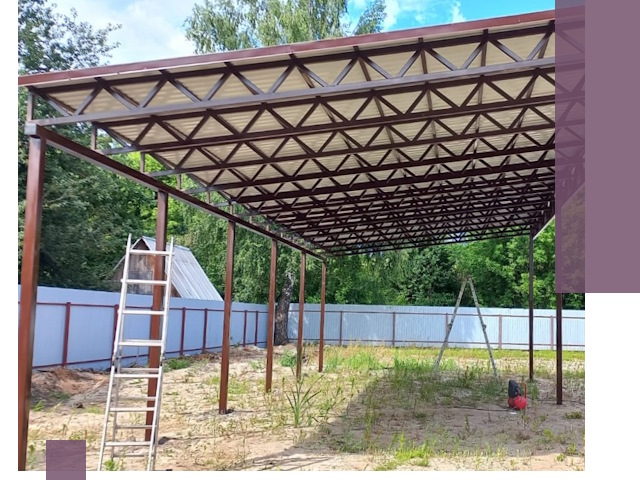 Односкатные навесы под ключ в Черкесске — изготовление и монтаж