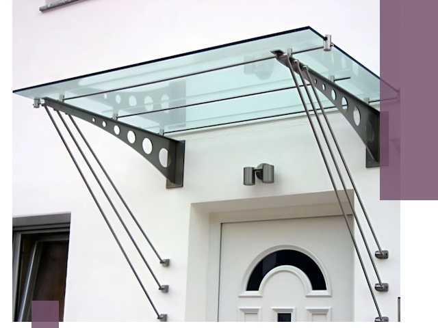 Козырьки над входом под ключ в Черкесске — изготовление и монтаж