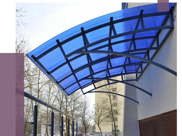 Козырьки из поликарбоната в Черкесске от 4282 руб. под ключ | ПРОЛЁТ-Чрк