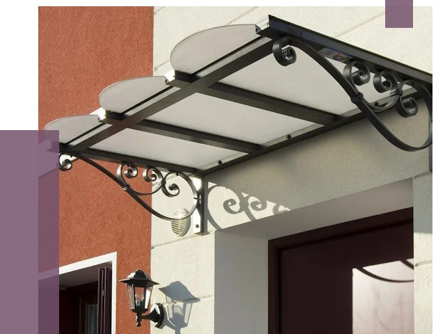 Односкатные козырьки в Черкесске от 8361 руб.  | ПРОЛЁТ-Чрк