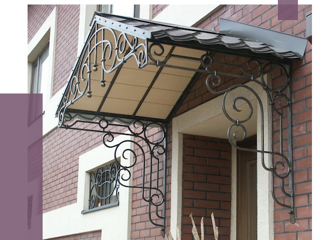 Двускатные козырьки в Черкесске под ключ от 12745 руб.