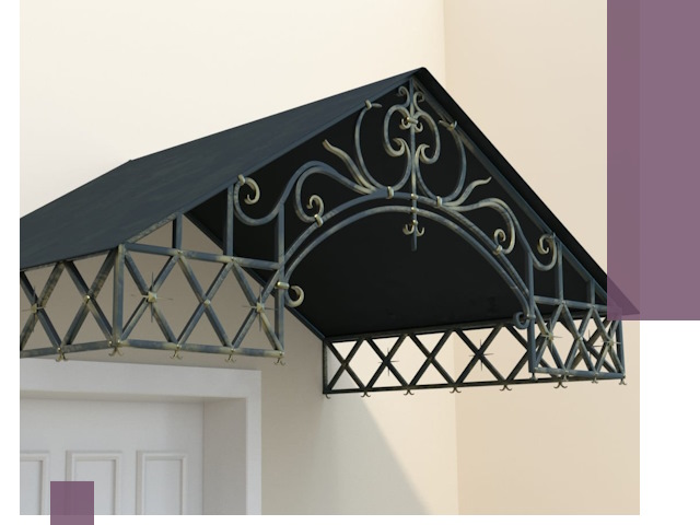 Двускатные металлические козырьки под ключ в Черкесске